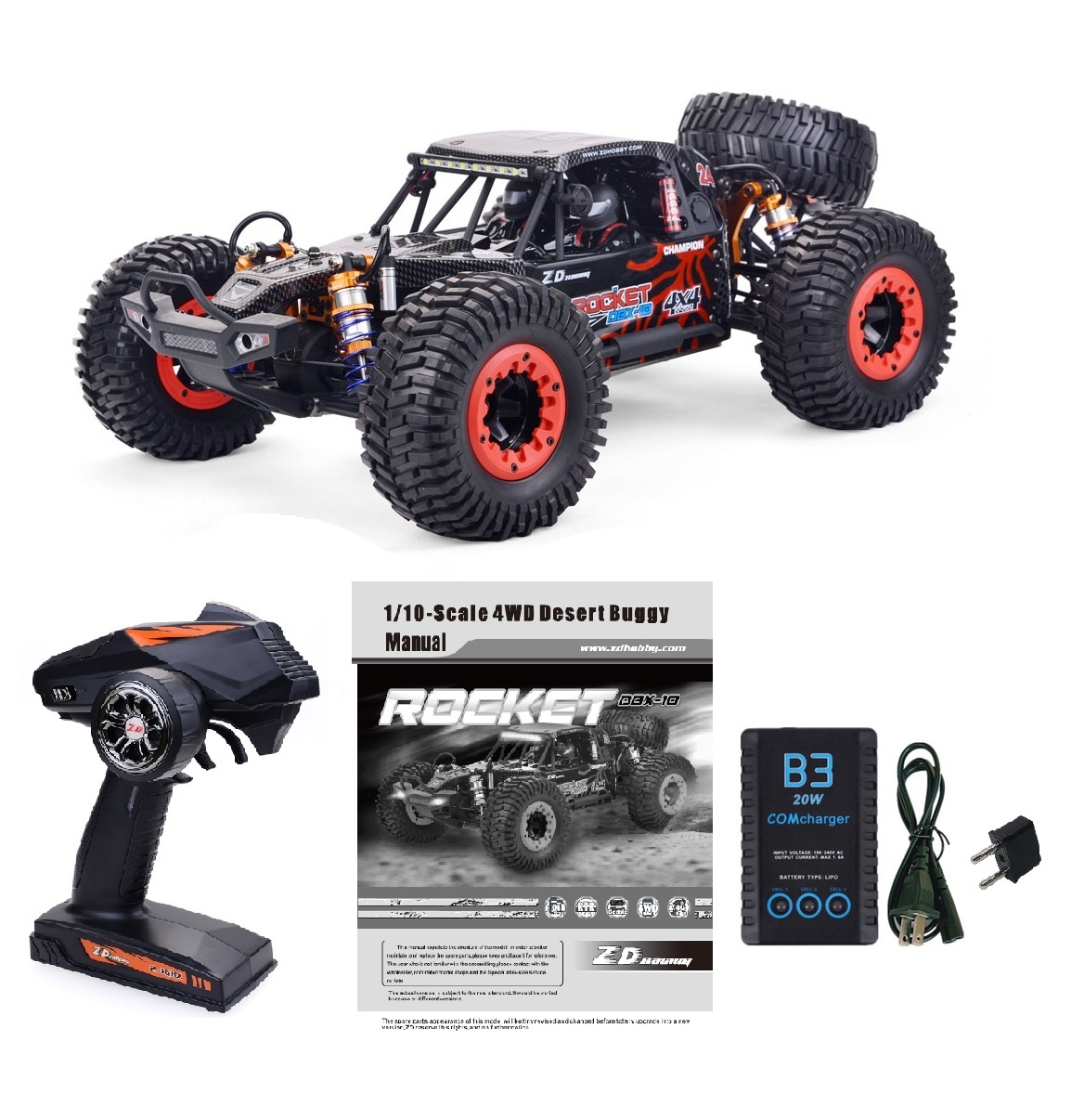 ZD Racing DBX-10 1/10 Scale 4WD Brushless Electric Desert buggy